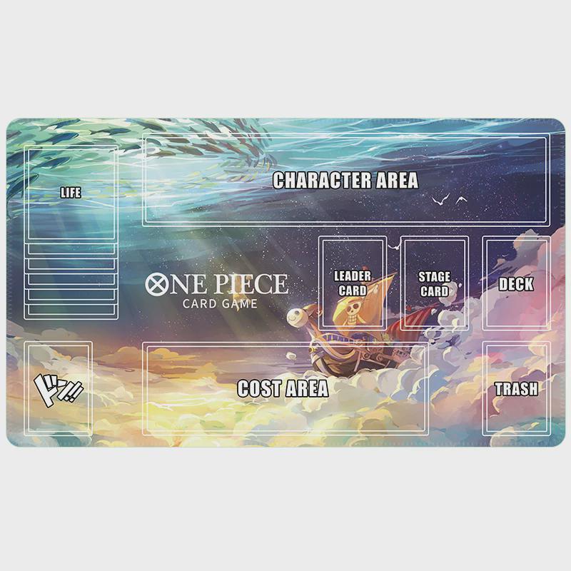 One Piece Card Game Playmat with Zones, Thousand Sunny Design, Premium TCG Desk Mat, Custom TCG Playmat for OPCG, Anime Card Game Mat