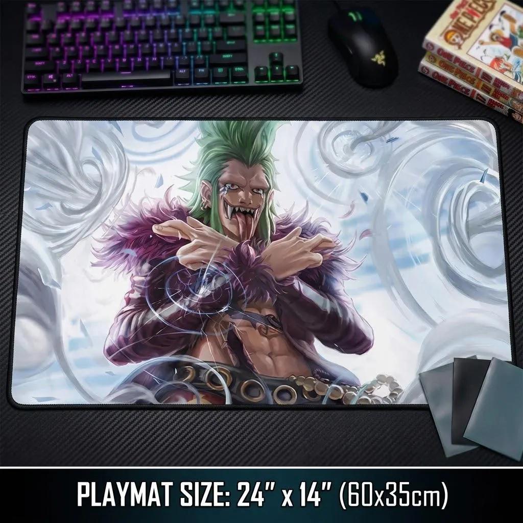 One Piece Card Game Playmat - Bartolomeo The Cannibal TCG Mat with Zones - Tabletop Gaming Accessory - Anime Desk Mat - 24" x 14"