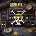 One Piece Card Game Playmat | Straw Hat Crew Jolly Roger TCG Mat with Zones | Luffy Anime Gaming Mat | Stitched Edge TCG Accessory