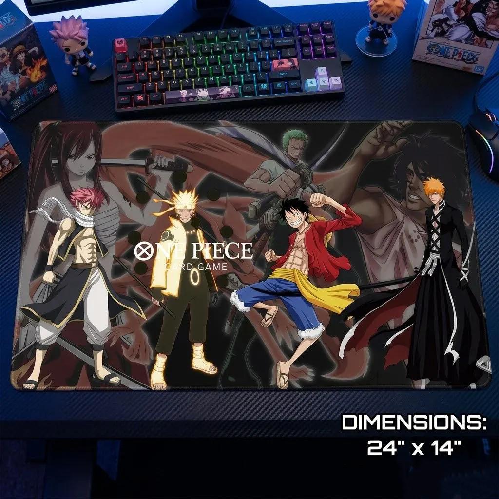 Luffy Naruto Ichigo Crossover One Piece Playmat