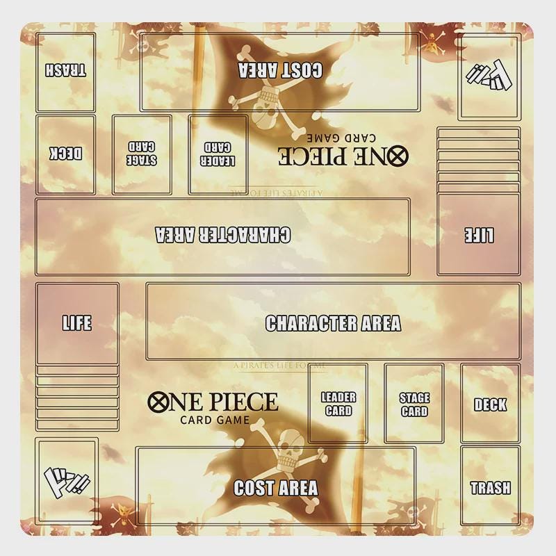 Golden Pirate Flag Two-Player One Piece Playmat