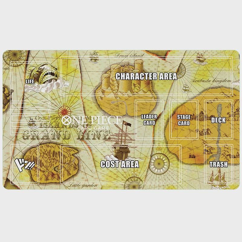 One Piece Card Game Playmat - Grand Line Vintage Map Design | OPCG TCG Mat with Card Zones | Pirate Adventure Tabletop Desk Mat