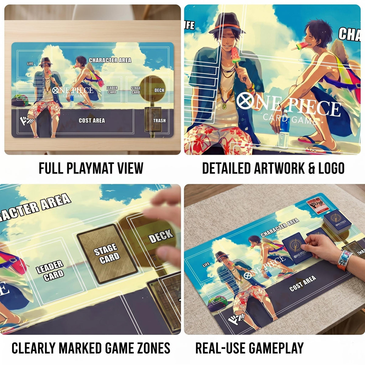 Luffy & Ace Summer Seaside One Piece Playmat