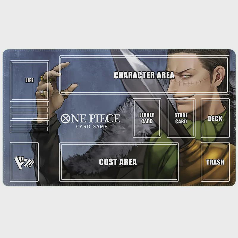 Crocodile One Piece Card Game Playmat | OPCG TCG Mat with Card Zones | Baroque Works Anime Tabletop Gaming Mat | Custom 24x14 Desk Mat Gift