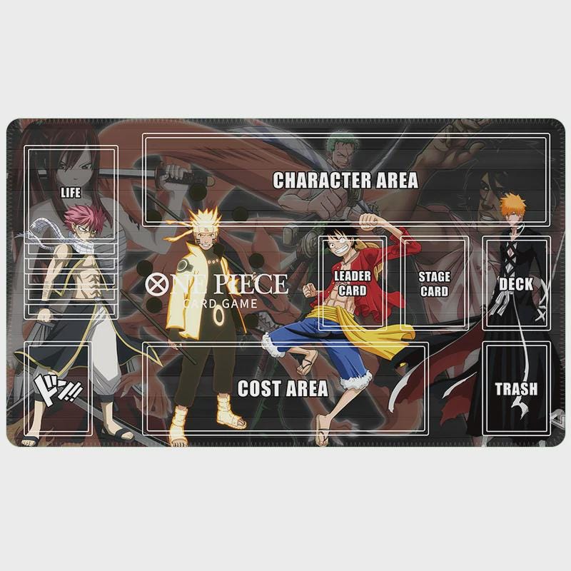 Luffy Naruto Ichigo Crossover One Piece Playmat