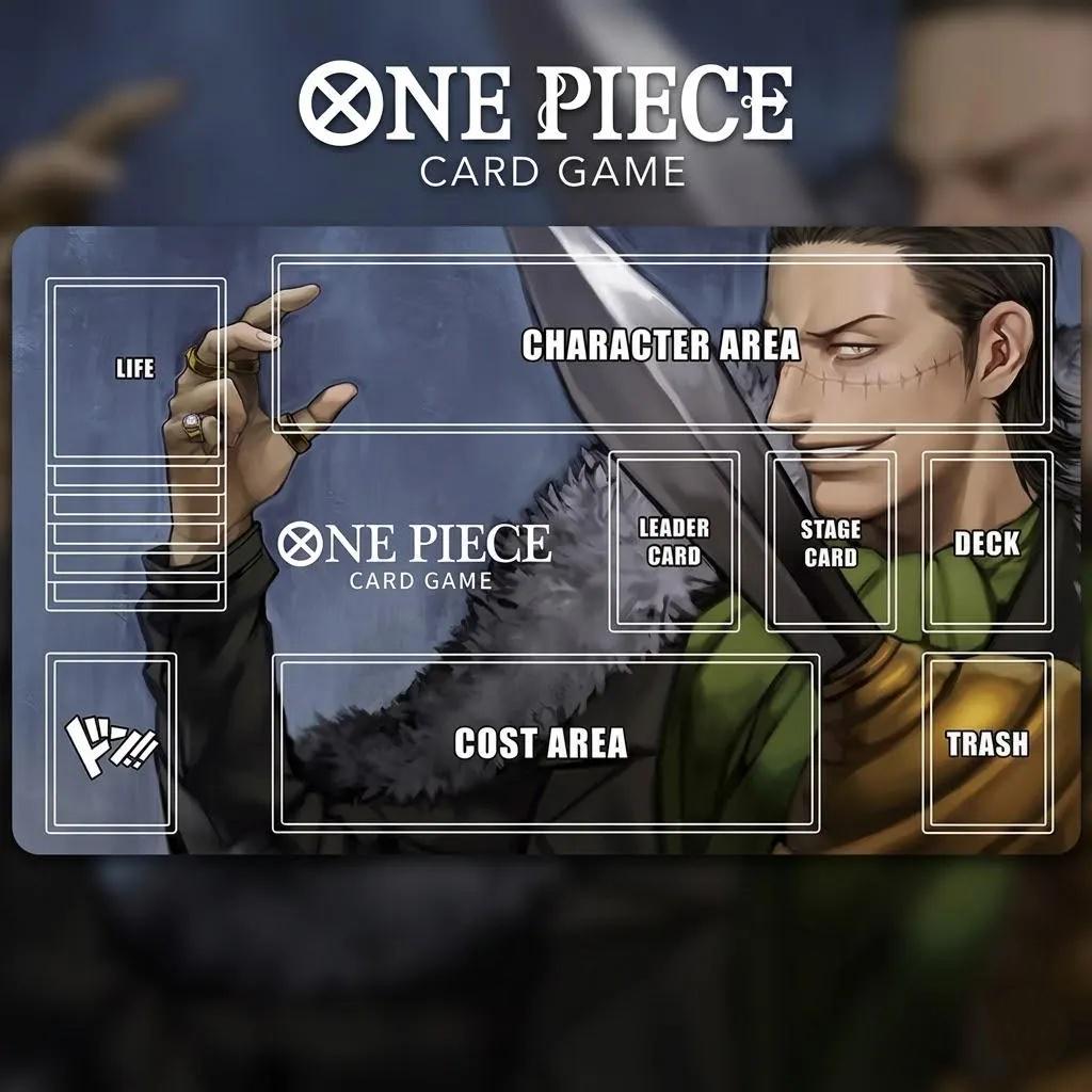 Crocodile One Piece Card Game Playmat | OPCG TCG Mat with Card Zones | Baroque Works Anime Tabletop Gaming Mat | Custom 24x14 Desk Mat Gift