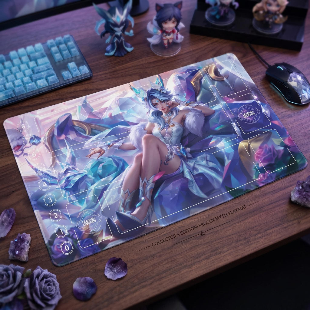 Crystal Rose Jana Riftbound Playmat – League of Legends Inspired TCG Surface (24" x 14")