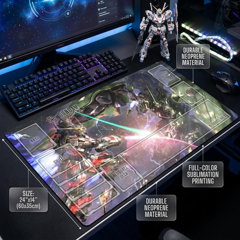 Unicorn vs Kshatriya Gundam Playmat