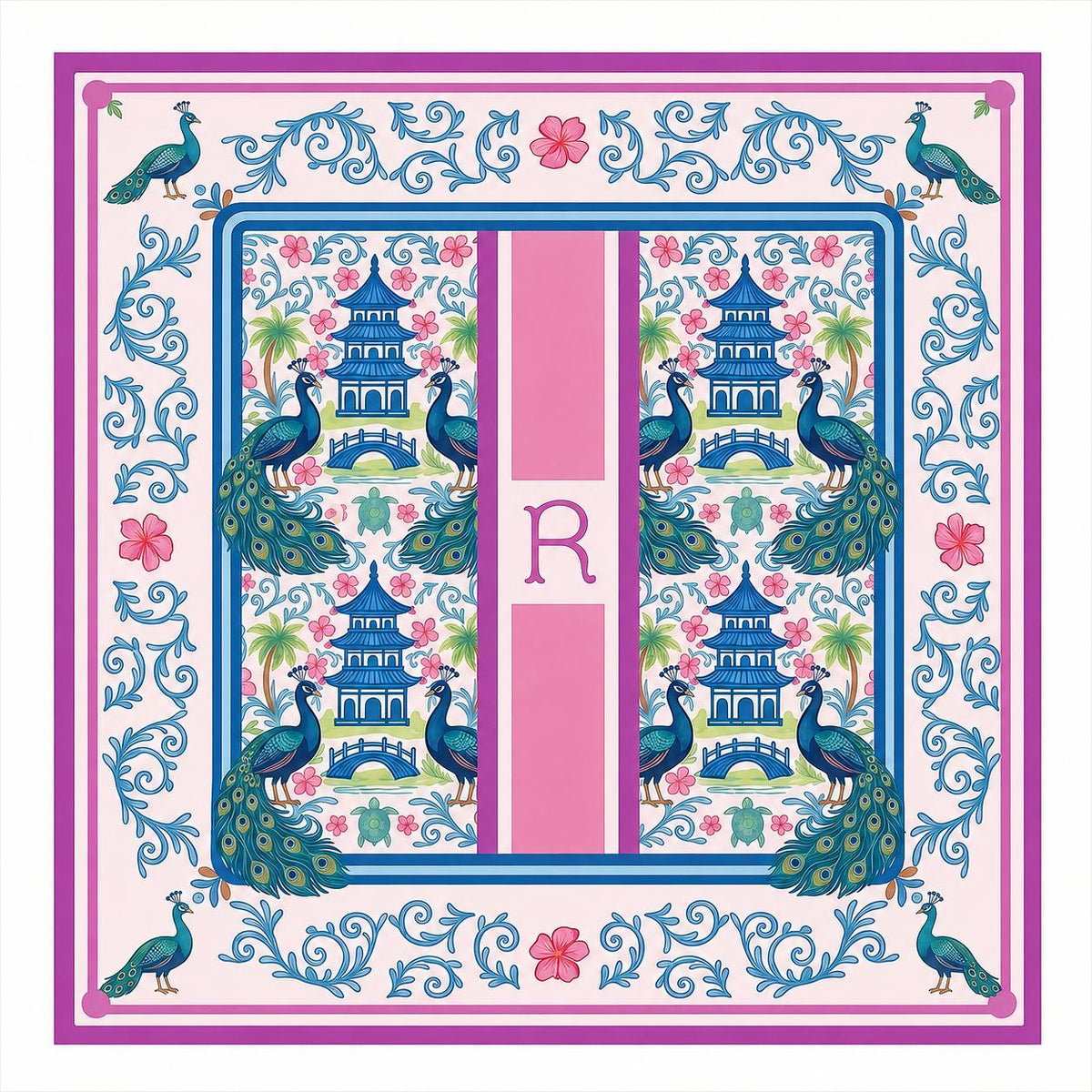 Peacock Personalized Mahjong Mat III