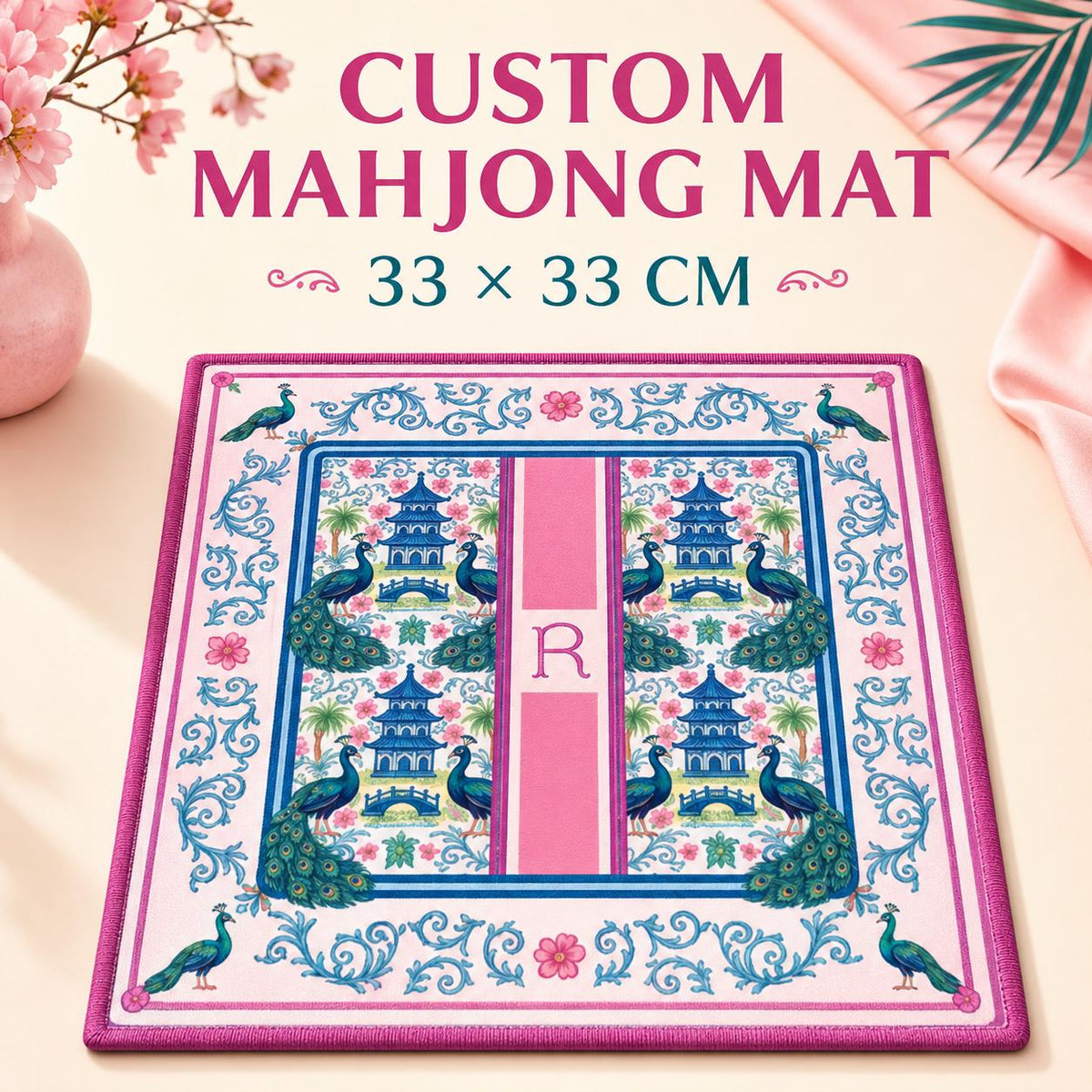 Peacock Personalized Mahjong Mat III