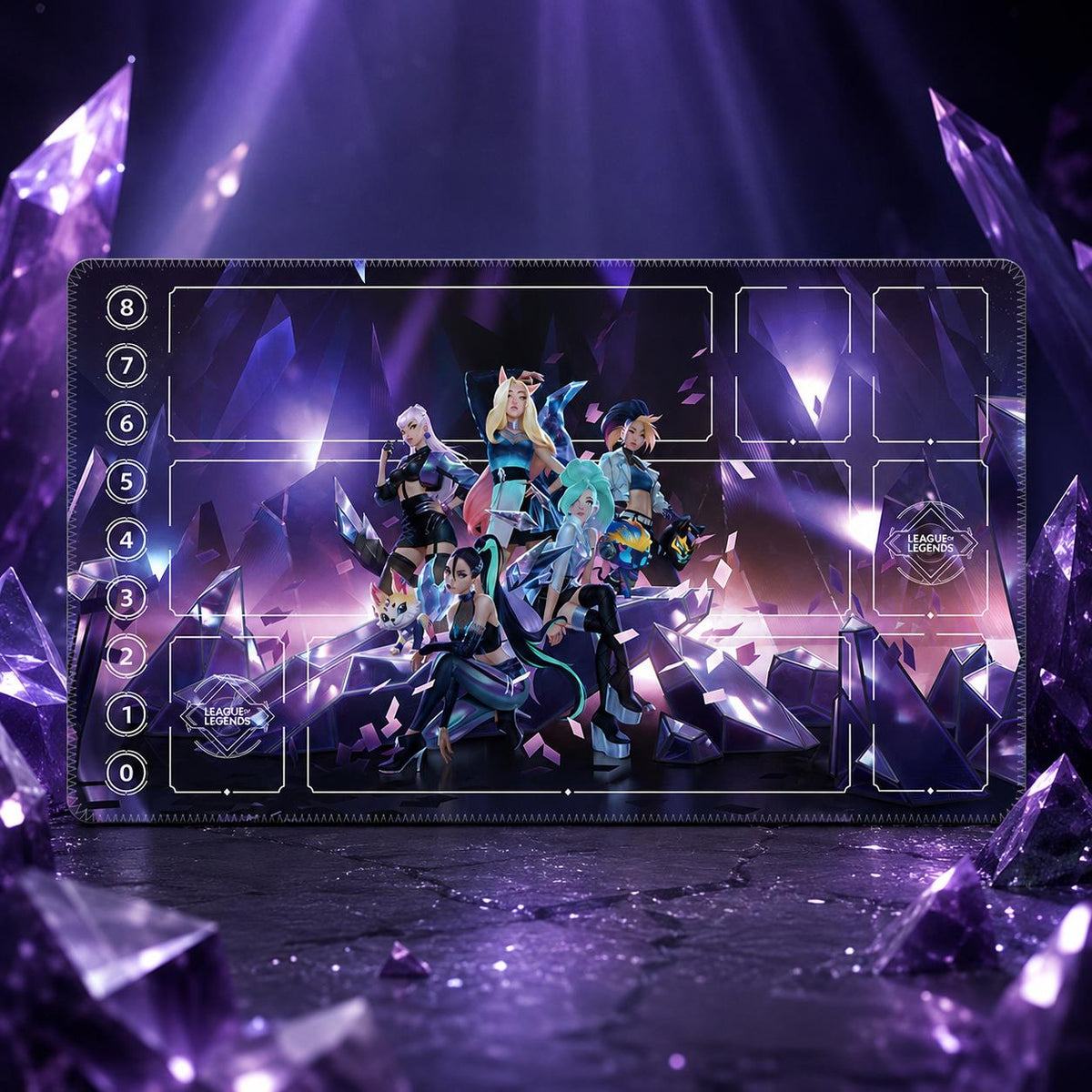 K/DA Purple Crystal Riftbound Playmat