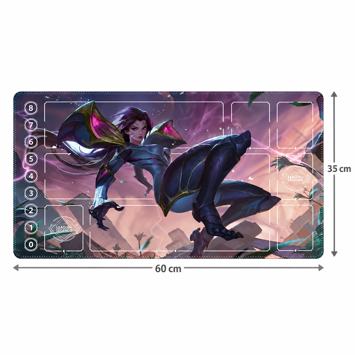 Kai'Sa Riftbound TCG playmat — 60 × 35 cm dimensions