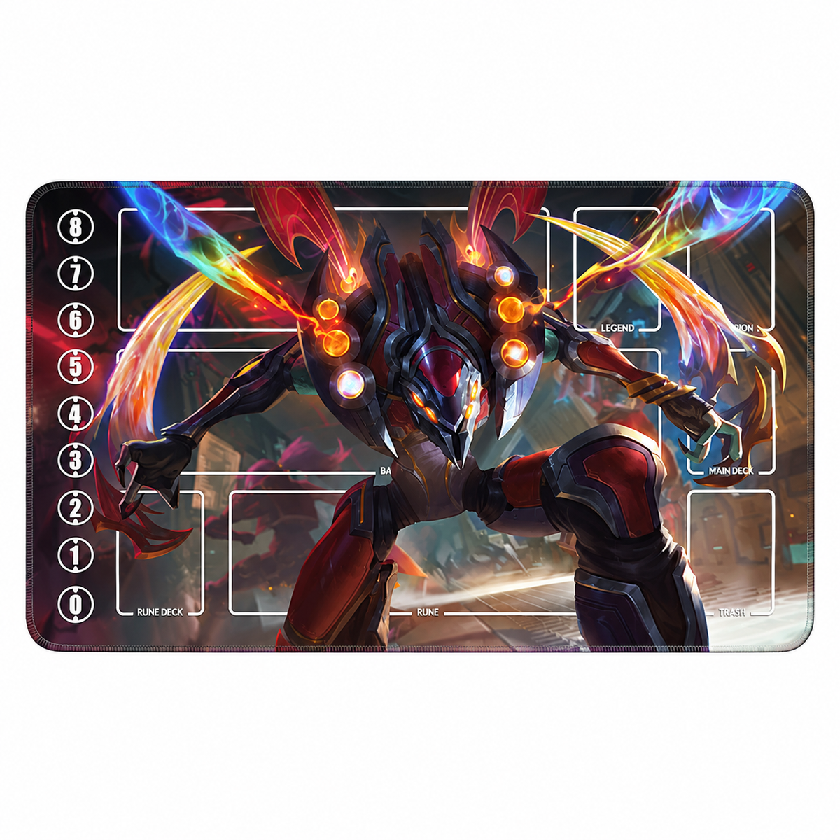 Mecha Kha'Zix Riftbound TCG playmat — full Zone artwork on white