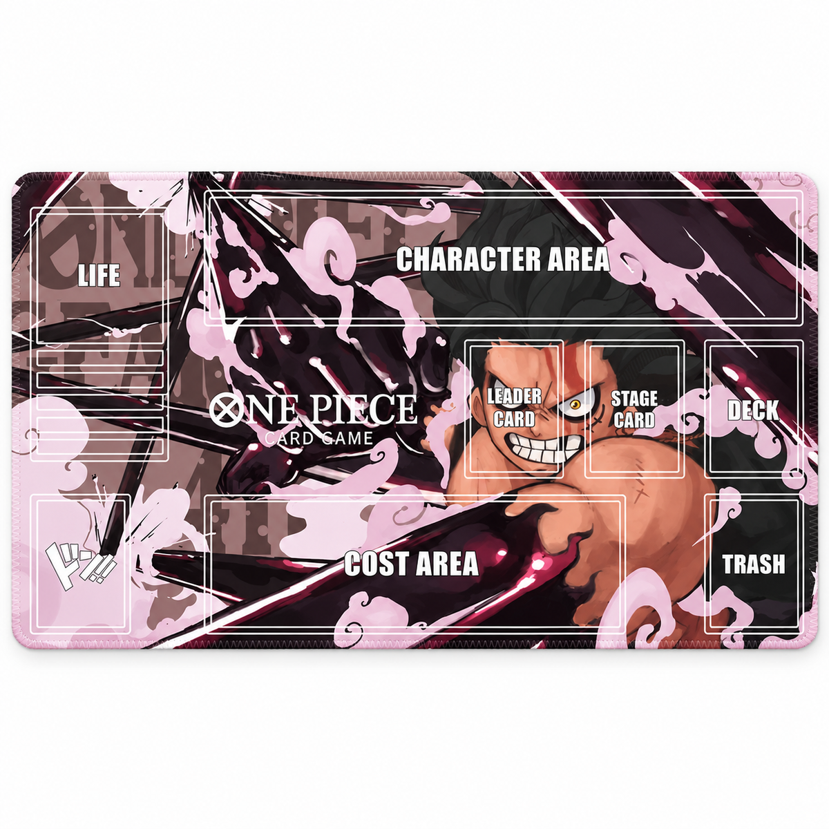 Monkey D. Luffy Haki Storm One Piece Zone playmat, full design on white