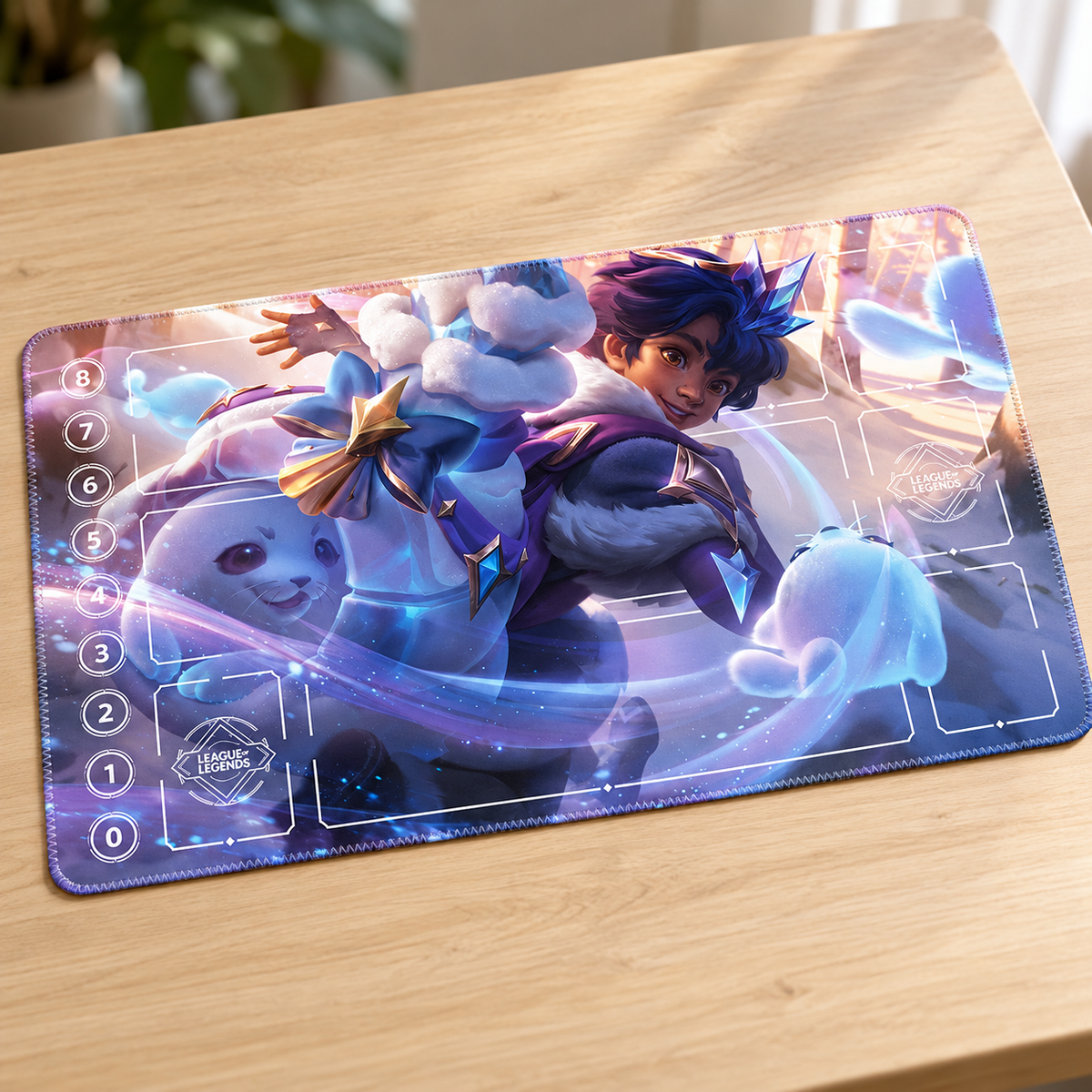 Milio Winter Magic Riftbound playmat – angled view