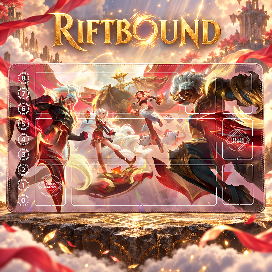 Mythmaker Riftbound TCG playmat — themed hero