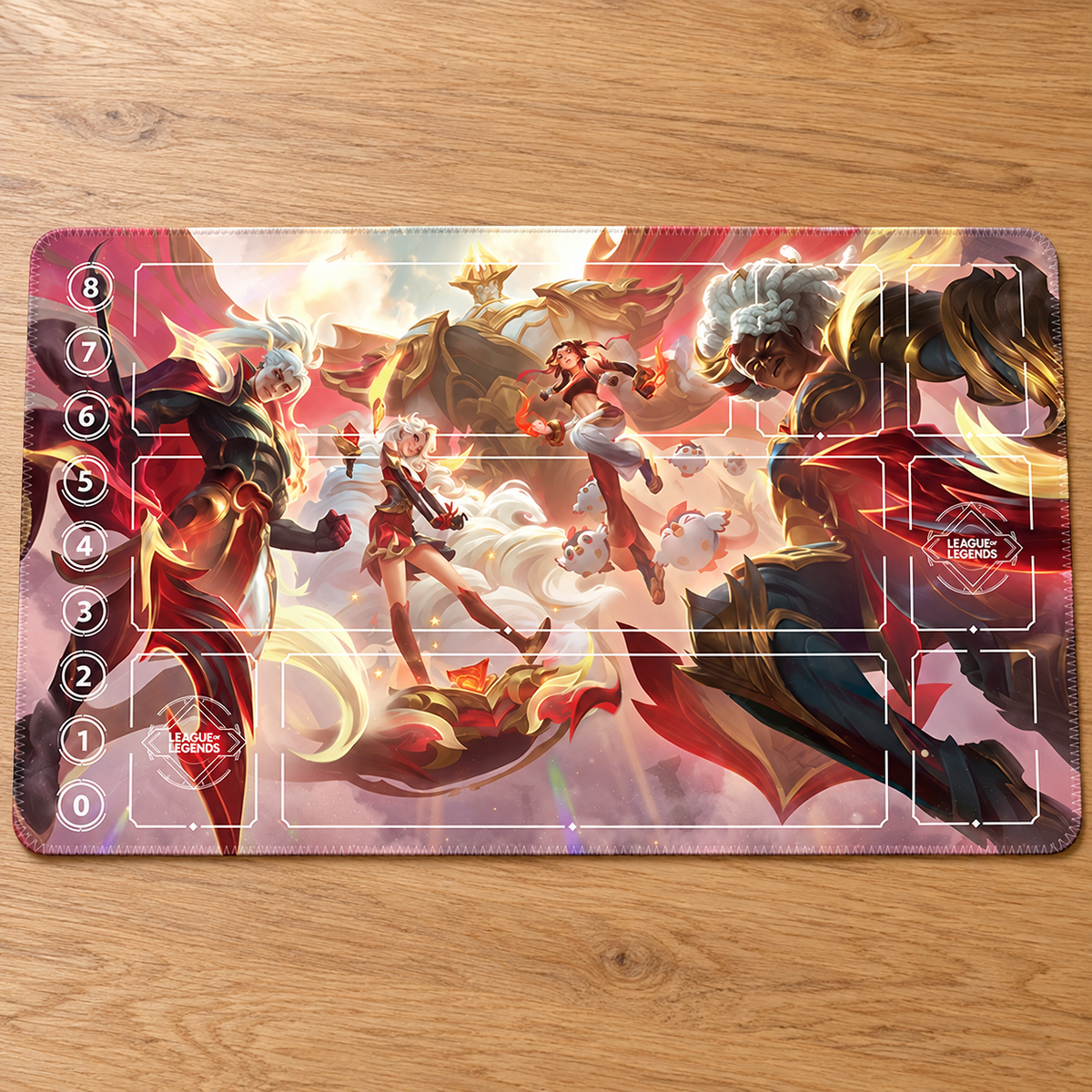 Mythmaker Riftbound TCG playmat — tabletop view