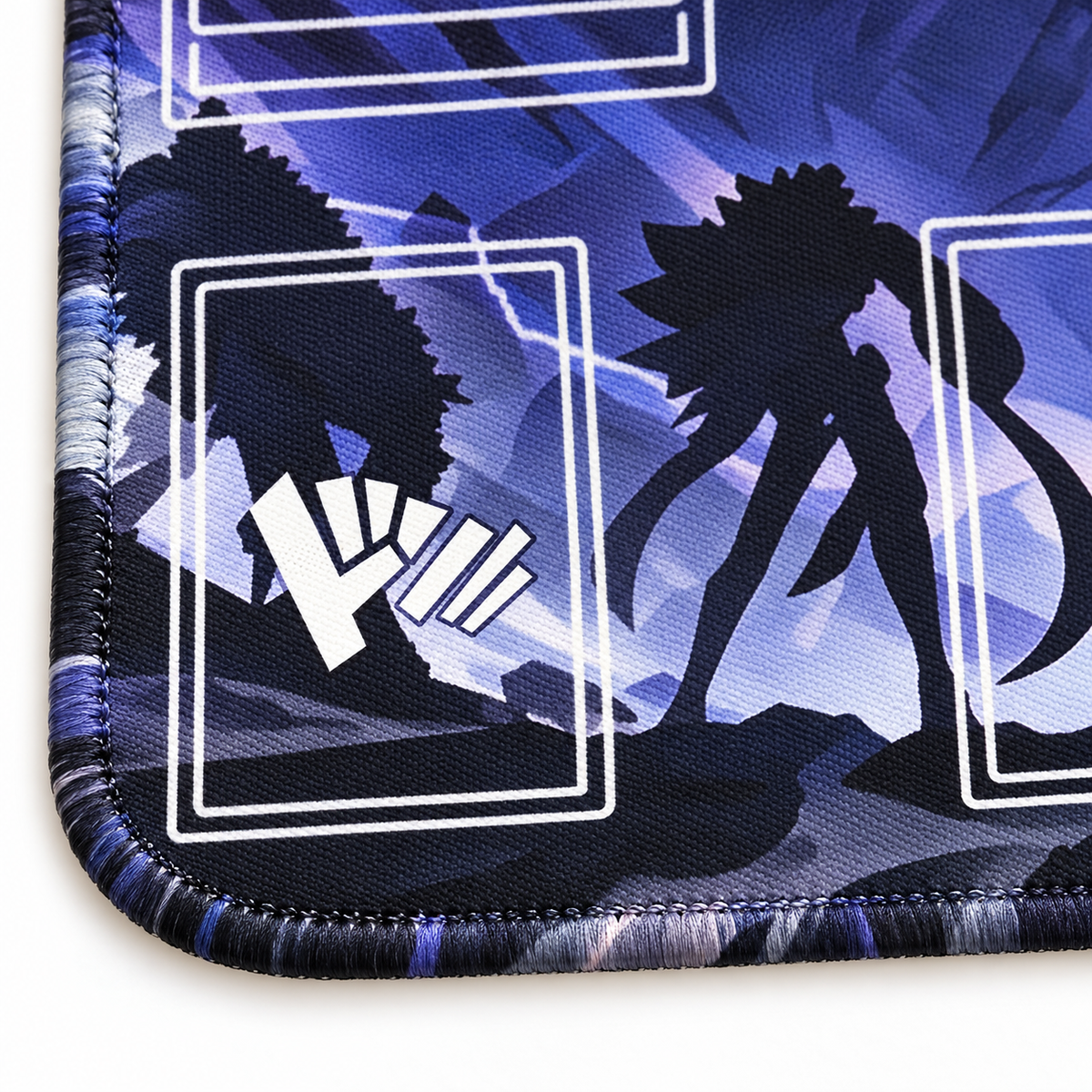 One Piece Lightning Clash playmat corner close-up with design-colored stitched edges
