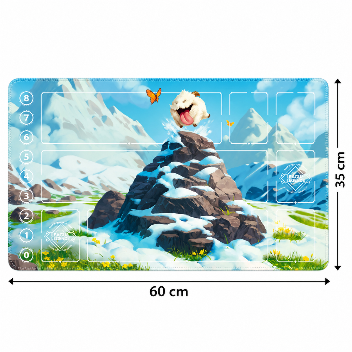 Poro Mountain Joy Riftbound playmat – dimensions