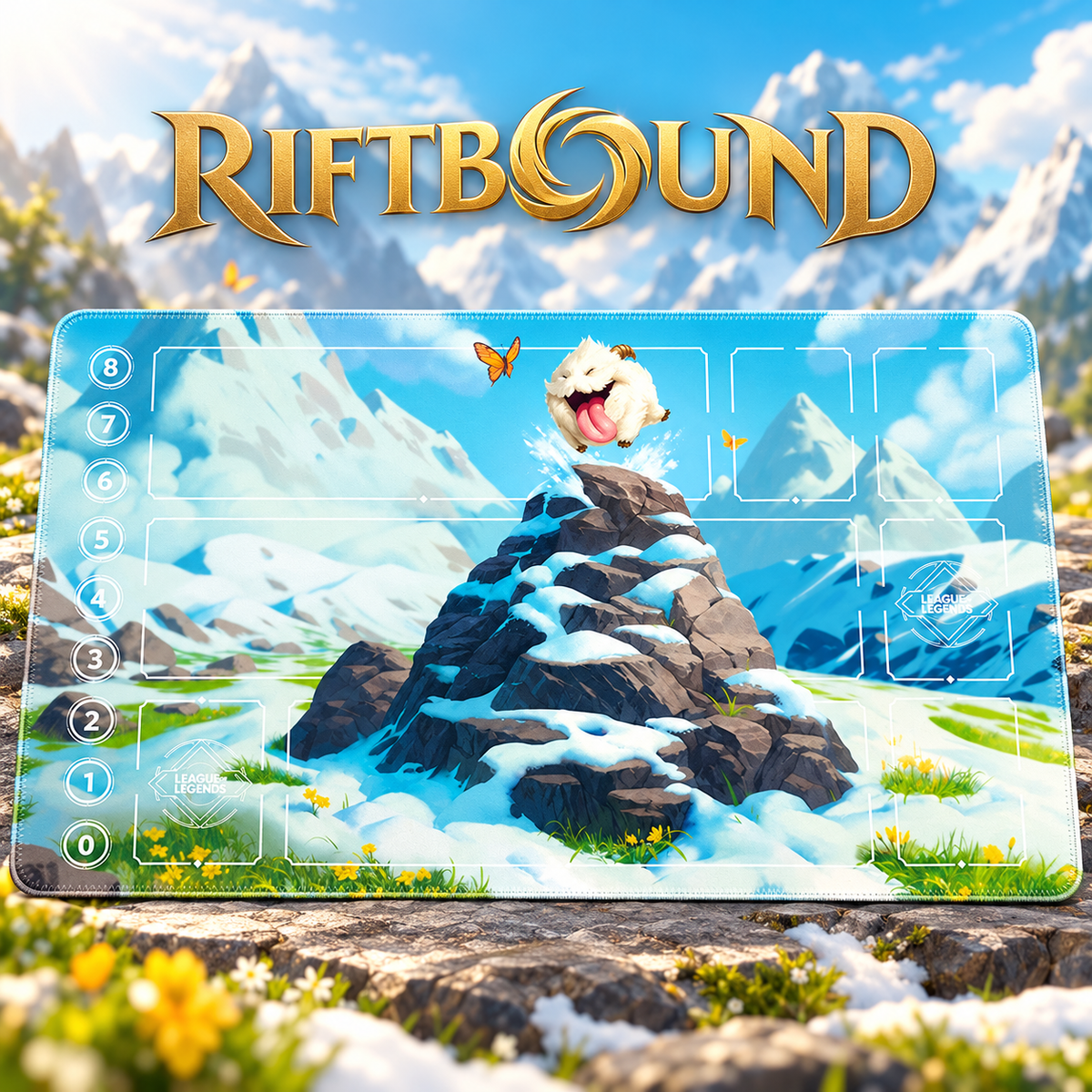 Poro Mountain Joy Riftbound playmat – hero