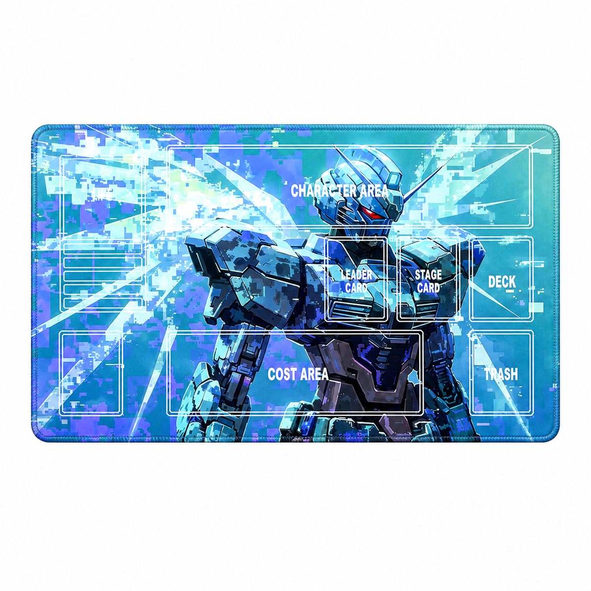 RX-0 Unicorn Gundam Digital Burst TCG playmat full view with supplied card guides