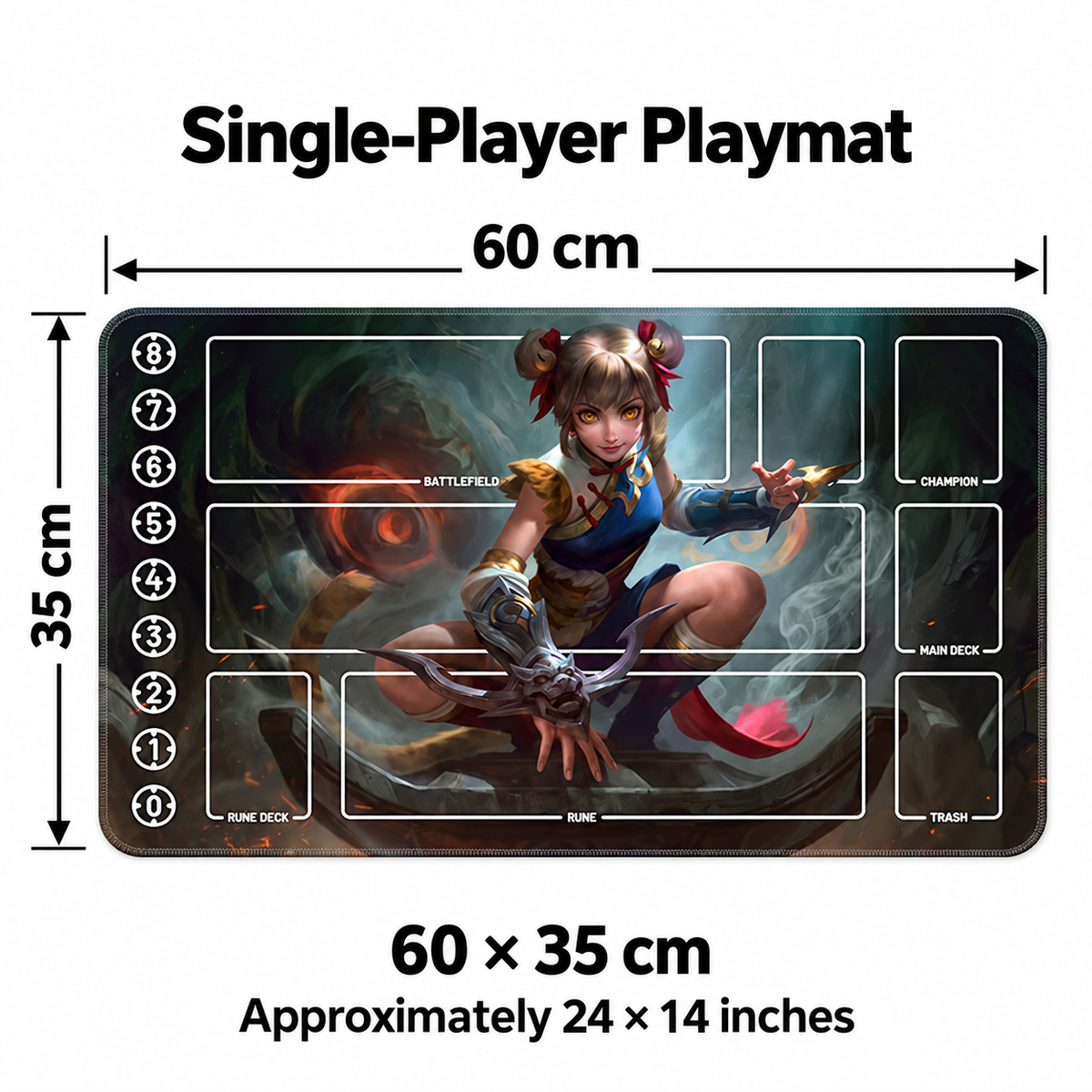 Wanwan, the Agile Tiger — Crossover Playmat for Riftbound — 60 × 35 cm size graphic