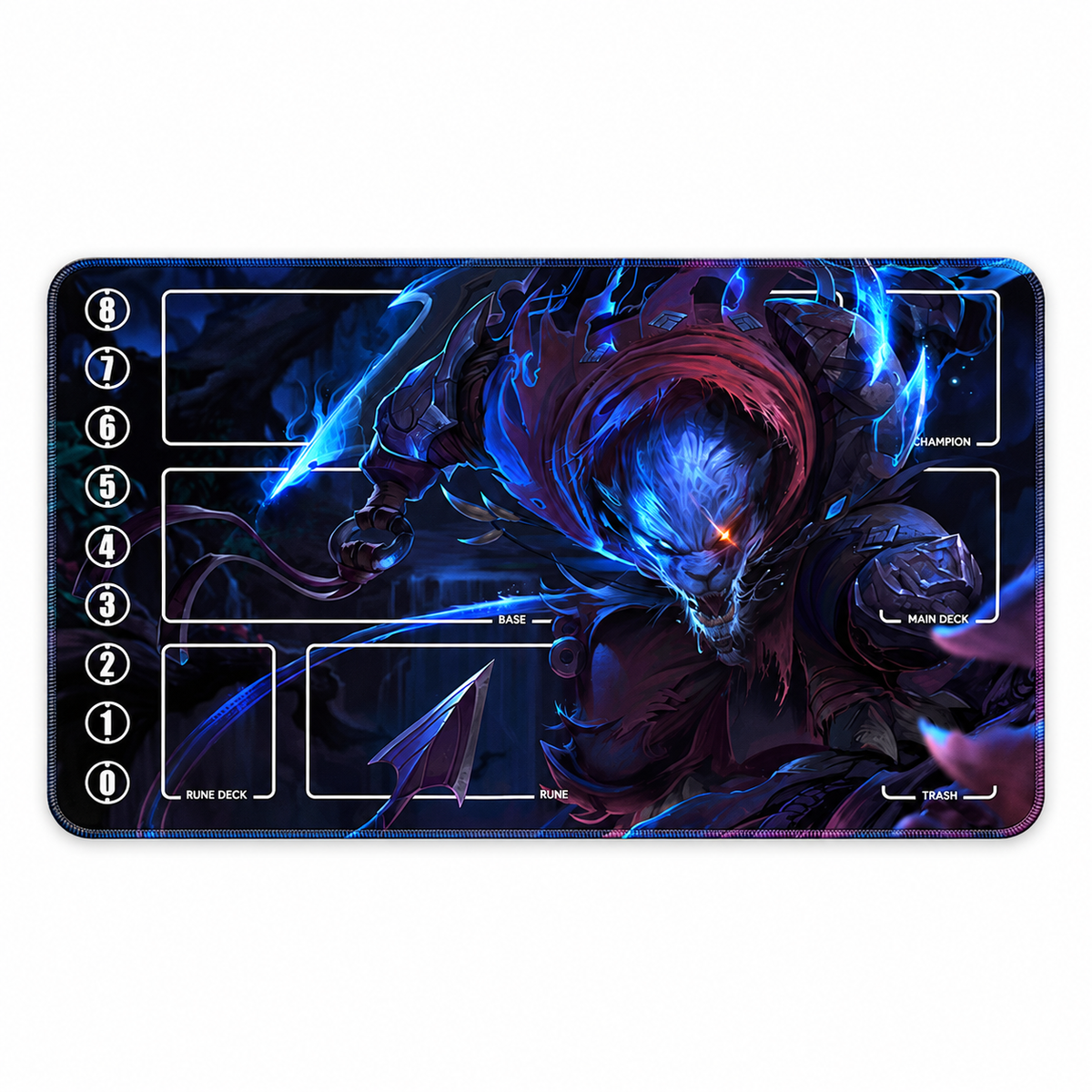Warwick Riftbound Zone playmat, full 60 x 35 cm design on white